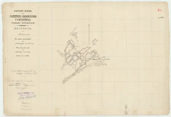 Vista general del mapa: Plano de población de Aldeavieja de Tormes, 1941