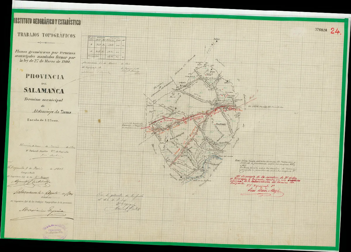 Reproducción completa del plano: Plano del término municipal de Aldeavieja de Tormes, 1904