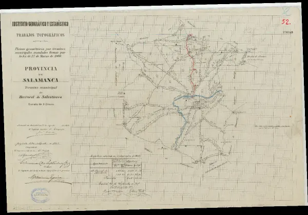 Vista general del mapa: Plano del término municipal de Berrocal de Salvatierra, 1903