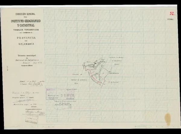 Vista general del mapa: Plano del término municipal de Berrocal de Salvatierra, 1936
