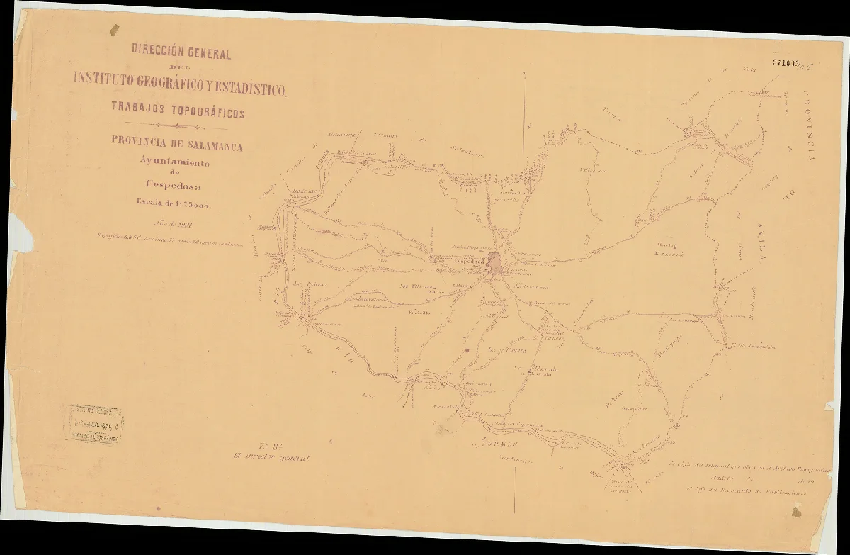 Reproducción completa del plano: Plano del término municipal de Cespedosa de Tormes, 1901