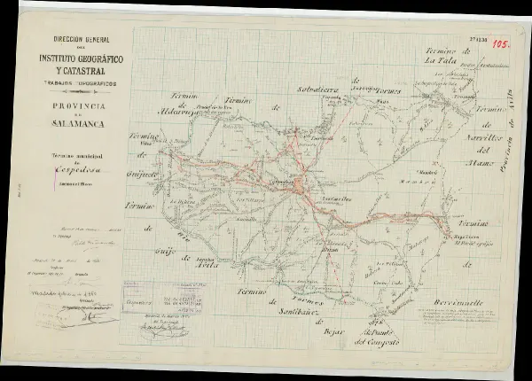Vista general del mapa: Plano del término municipal de Cespedosa de Tormes, 1945