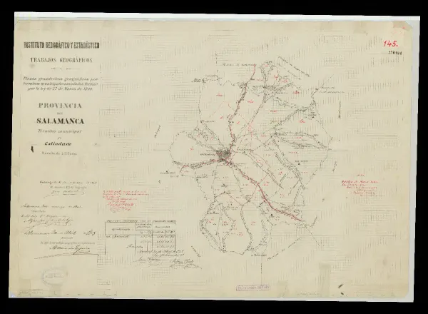 Vista general del mapa: Plano del término municipal de Galinduste, 1902