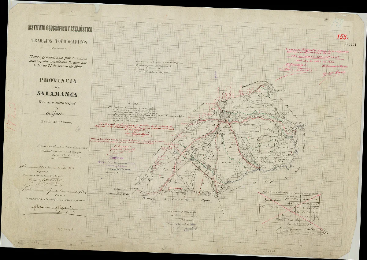 Reproducción completa del plano: Plano del término municipal de Guijuelo, 1903