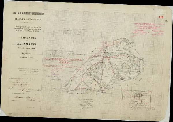Vista general del mapa: Plano del término municipal de Guijuelo, 1903