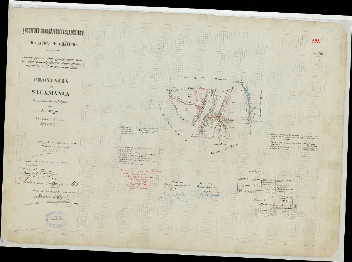 Reproducción completa del plano: Plano del término municipal de La Maya, 1902
