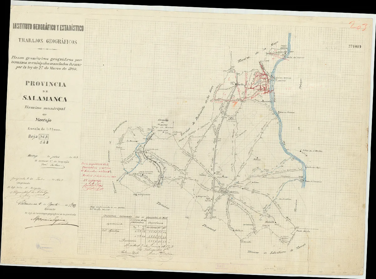 Reproducción completa del plano: Plano del término municipal de Montejo, 1903