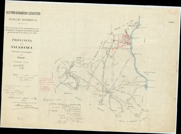 Vista general del mapa: Plano del término municipal de Montejo, 1903