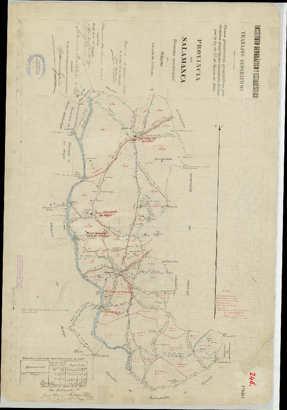 Reproducción completa del plano: Plano del término municipal de Pelayos, 1903