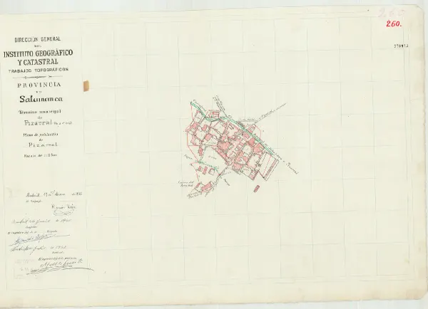 Vista general del mapa: Plano de población de Pizarral, 1936