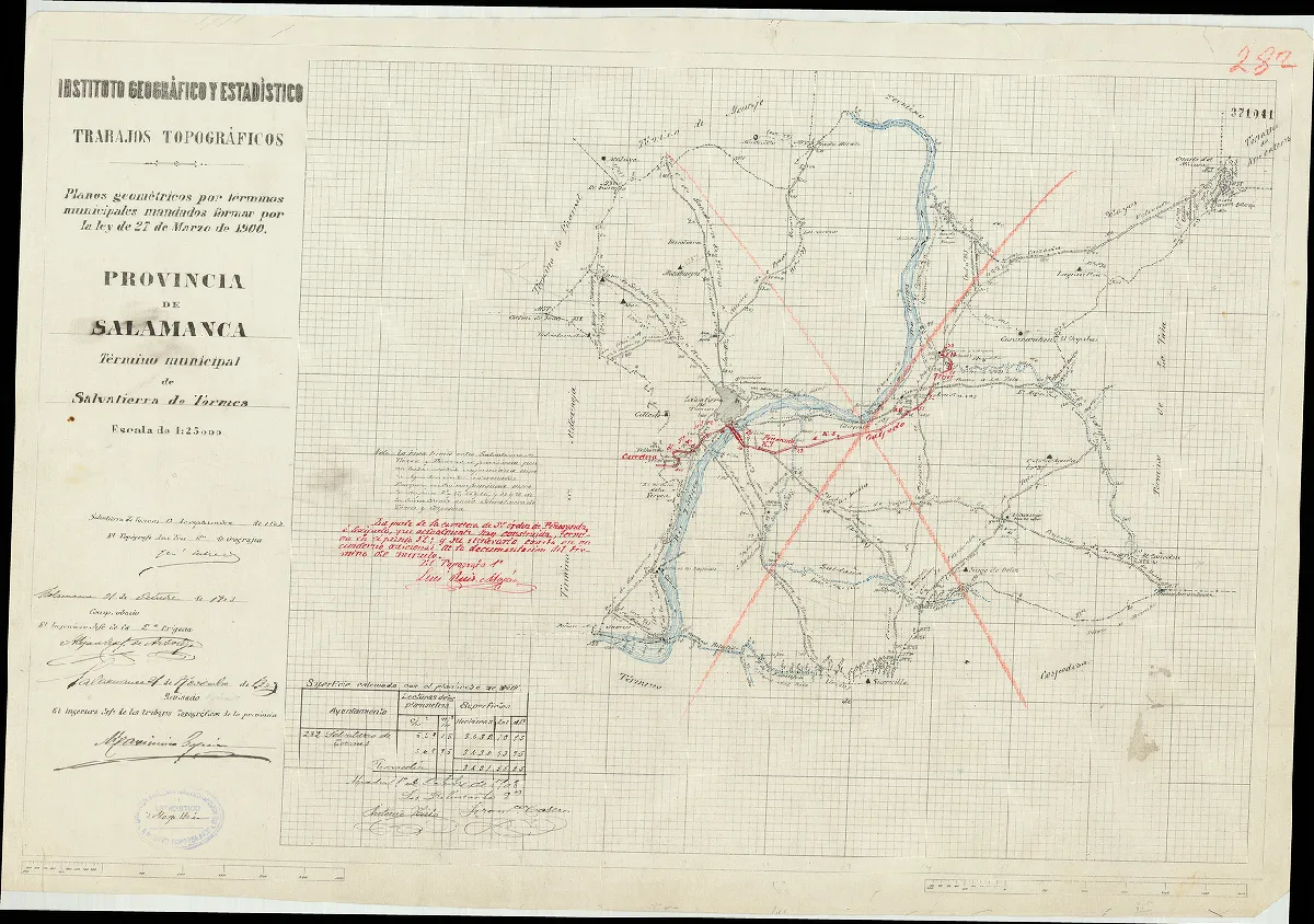Reproducción completa del plano: Plano del término municipal de Salvatierra de Tormes, 1903