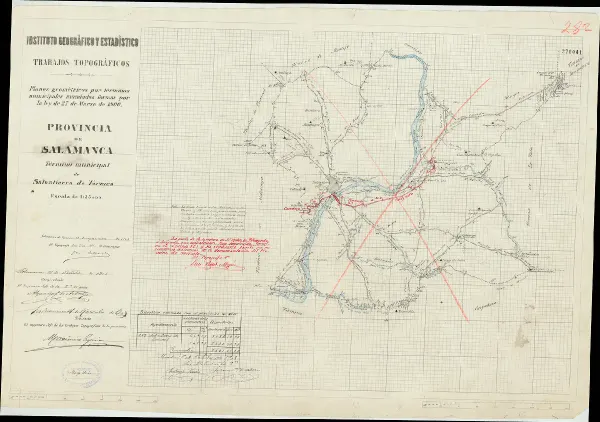 Vista general del mapa: Plano del término municipal de Salvatierra de Tormes, 1903