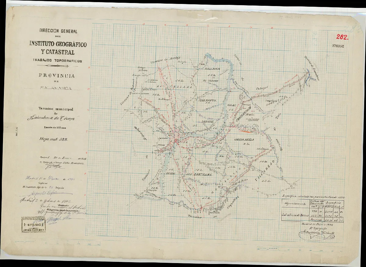 Reproducción completa del plano: Plano del término municipal de Salvatierra de Tormes, 1936